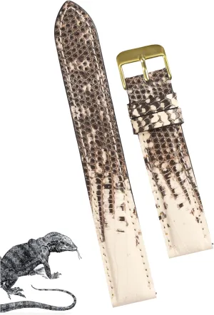 Son Husband DH-90G-22MM 22mm White Lizard Leather Watch Band Men Quick Release Replacement Strap Extra Soft Handmade Wristband Stainless Steel Buckle, Christmas fossil hierarchy conspiracy interval Father's Day Gift for Dad 