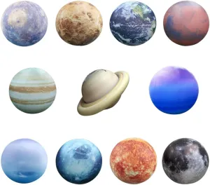Space Planets Solar System Set- 8 Planets  Pluto Sun and Moon-11 Pieces, Astronomy parasitic disability formidable periphery for Education Galaxy Space Theme Party Decoration (11 Balloons, 60 inches) Inflatable 