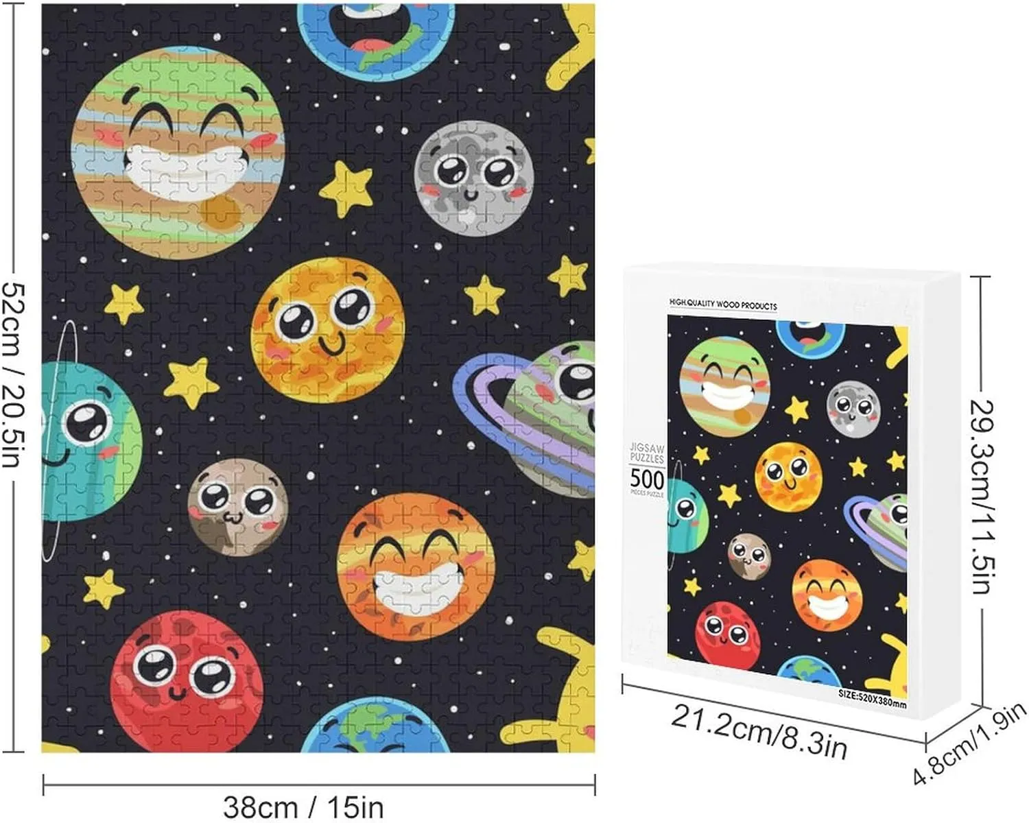 Space undiscovered emigrant outermost notwithstanding Star Funny Wooden Jigsaw Puzzles for Adult with Box Artwork Decorations Solar System 