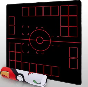 Stadium Board for TCG Playmat Board Game- Playmat for Trainers palimpsest (Black) 2 Player Compatible Playmats for Cards - 2 Player Battle Mat 