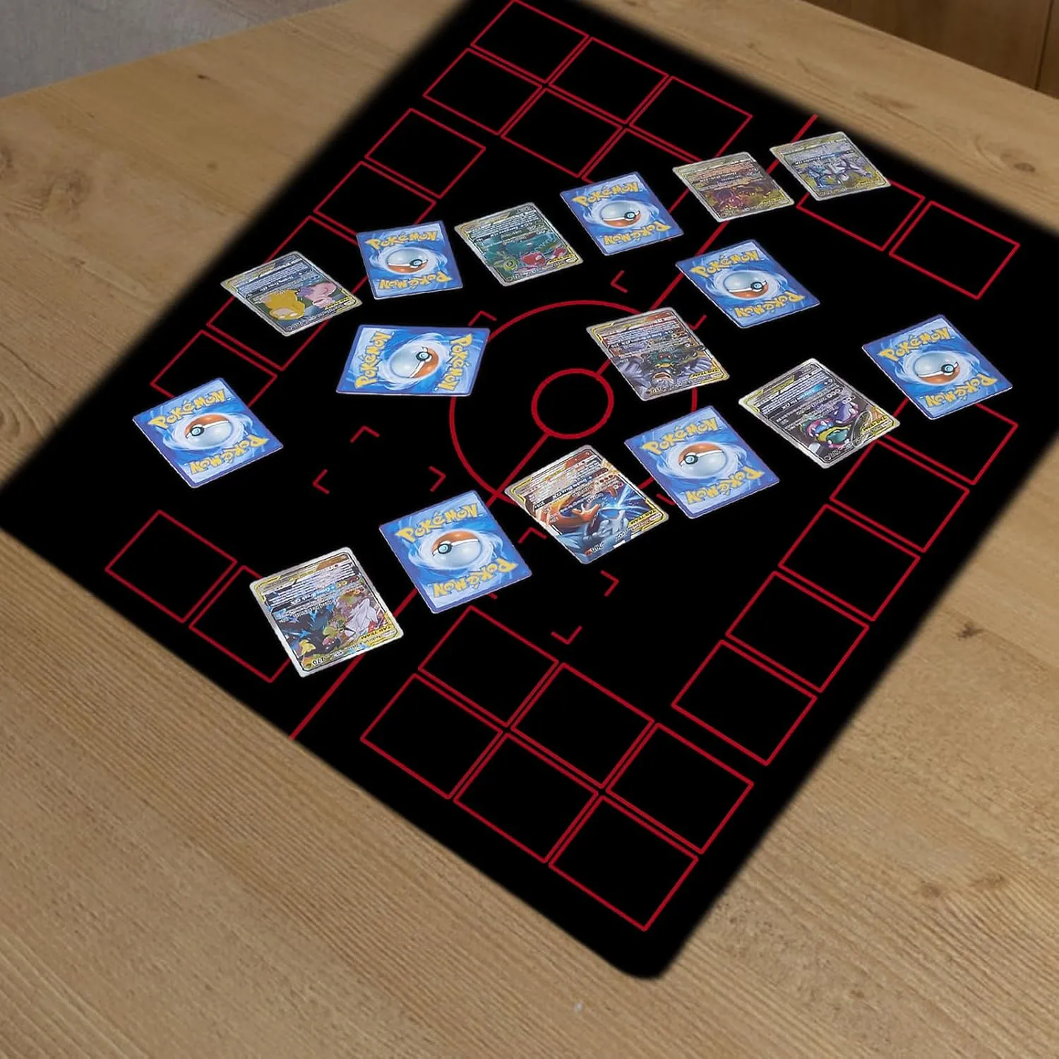 Stadium Board for TCG Playmat Board Game- Playmat for Trainers palimpsest (Black) 2 Player Compatible Playmats for Cards - 2 Player Battle Mat 
