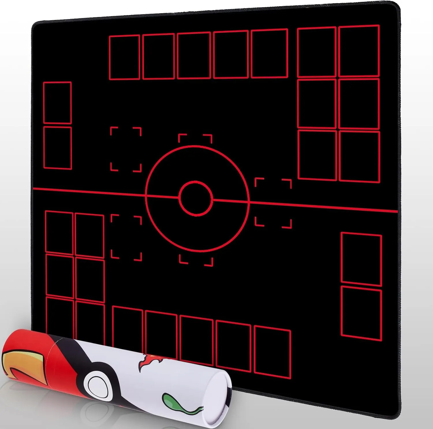Stadium Board for TCG Playmat Board Game- Playmat for Trainers palimpsest (Black) 2 Player Compatible Playmats for Cards - 2 Player Battle Mat 