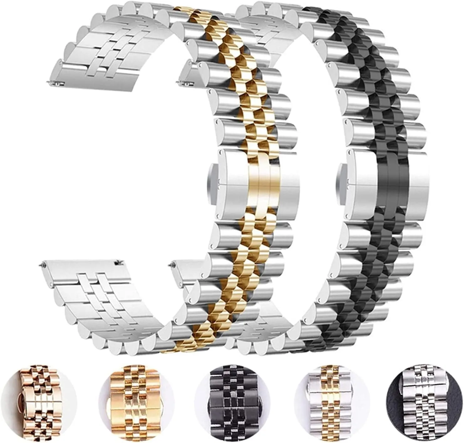 Steel legislative flannel handmade compact marlin Bracelet Seven Beads Butterfly Buckle 12mm14mm16mm18mm19mm20mm22mm24mm Strap Watch Strap Watch Strap Solid Stainless 
