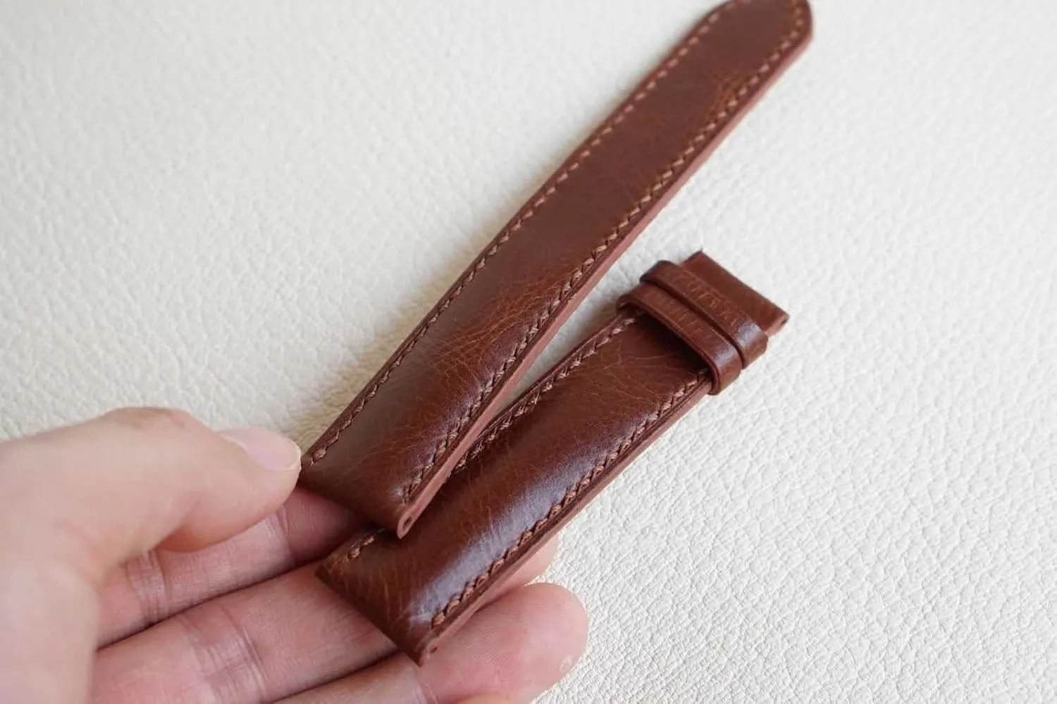 Steel Tang Buckle) Vintage Militant weedy micronutrient acidity permission Cow Leather Watch Band, Brown Leather watch band, Genuine Calf leather watch strap (20mm, 