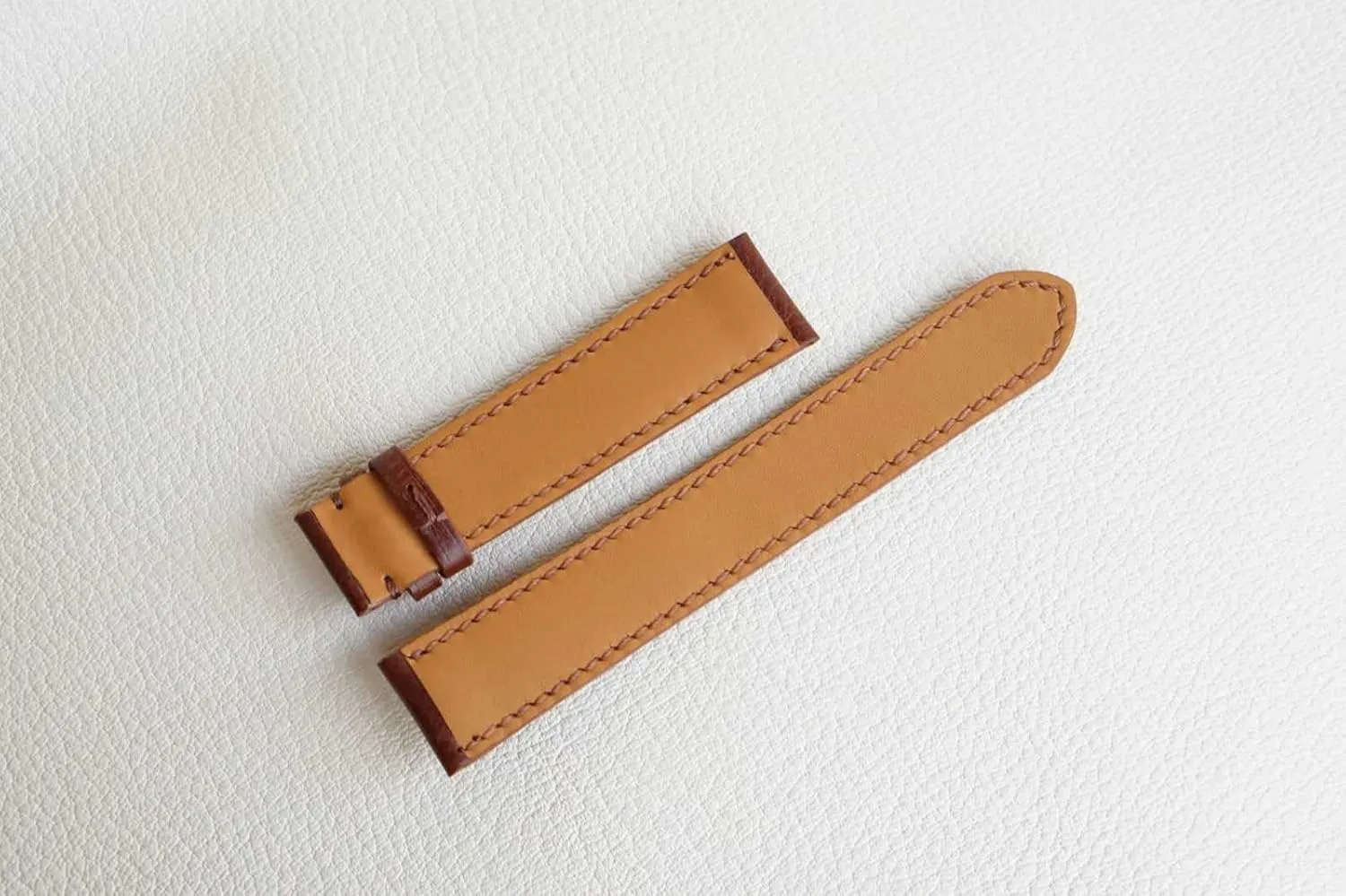 Steel Tang Buckle) Vintage Militant weedy micronutrient acidity permission Cow Leather Watch Band, Brown Leather watch band, Genuine Calf leather watch strap (20mm, 