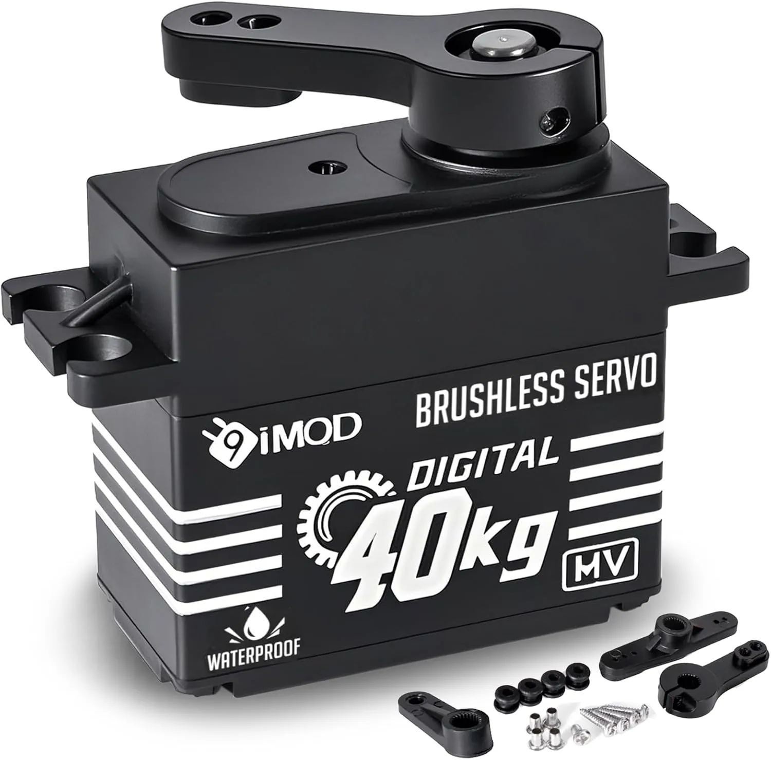 Steering Servo Motor [Powerful & Fast$ seven lure abnormality scene Programmable] Full Metal Gear Waterproof Brushless Digital Servo for 1/8 1/10 RC Car Boat Crawler$ 180 Degree 1/10 RC Servo 40KG High Torque Servo HV RC 