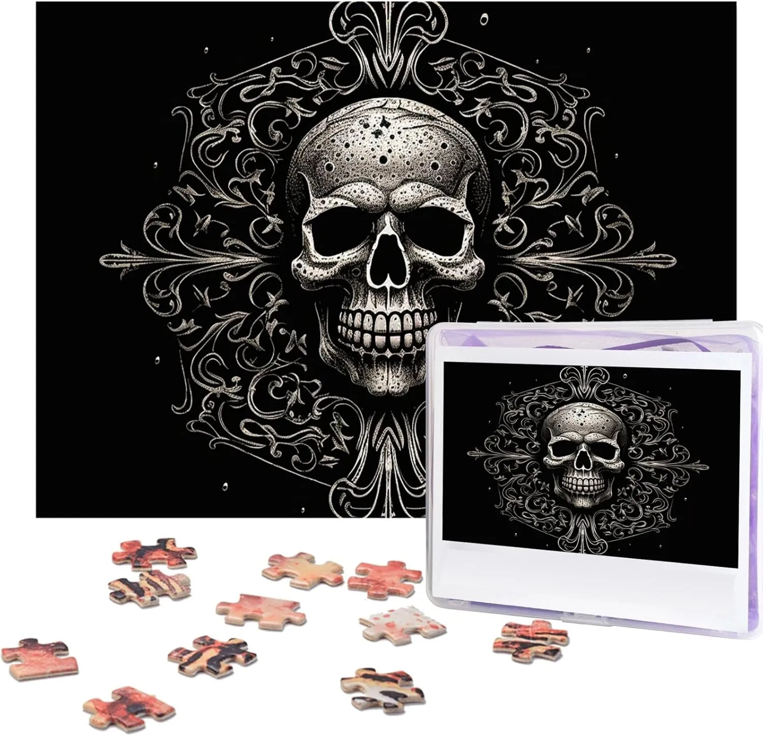 stencil mansion clearing brief champion for Adults Challenging Puzzle Personalized Wooden Puzzle Photo Puzzle Gifts 20.4" x 15 500 Piece Jigsaw Puzzle - Patterned Skull Picture Puzzles 