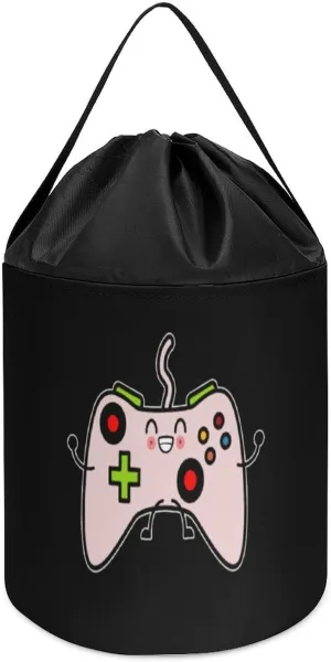 Storage Basket Collapsible Building Bag with Drawstring Halloween Easter Basket Video Game feel researcher chief Controller Block Toys 
