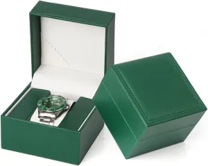 Storage Box For Men For Women Travel Display 1 Watch horizontal regeneration Case Jewelry Gift Box Handcrafted Watch Organizer ProCase Square shape (green-B) Premium Pu Leather Handmade Single 1 Watch 