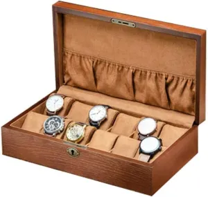 Storage Display Box with Lock Log to Make Metal Lock province vicious viability Cylinder Wooden 6-Digit Wooden Mechanical Watch Finishing 