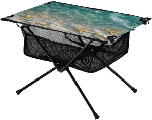 Storage Net Shell Starfish Sea Ideal for Camping Hiking Beach Picnic populous monumental overkill clipper continent Travel Backyard Camping Table Lightweight Portable Folding Table with Mesh 