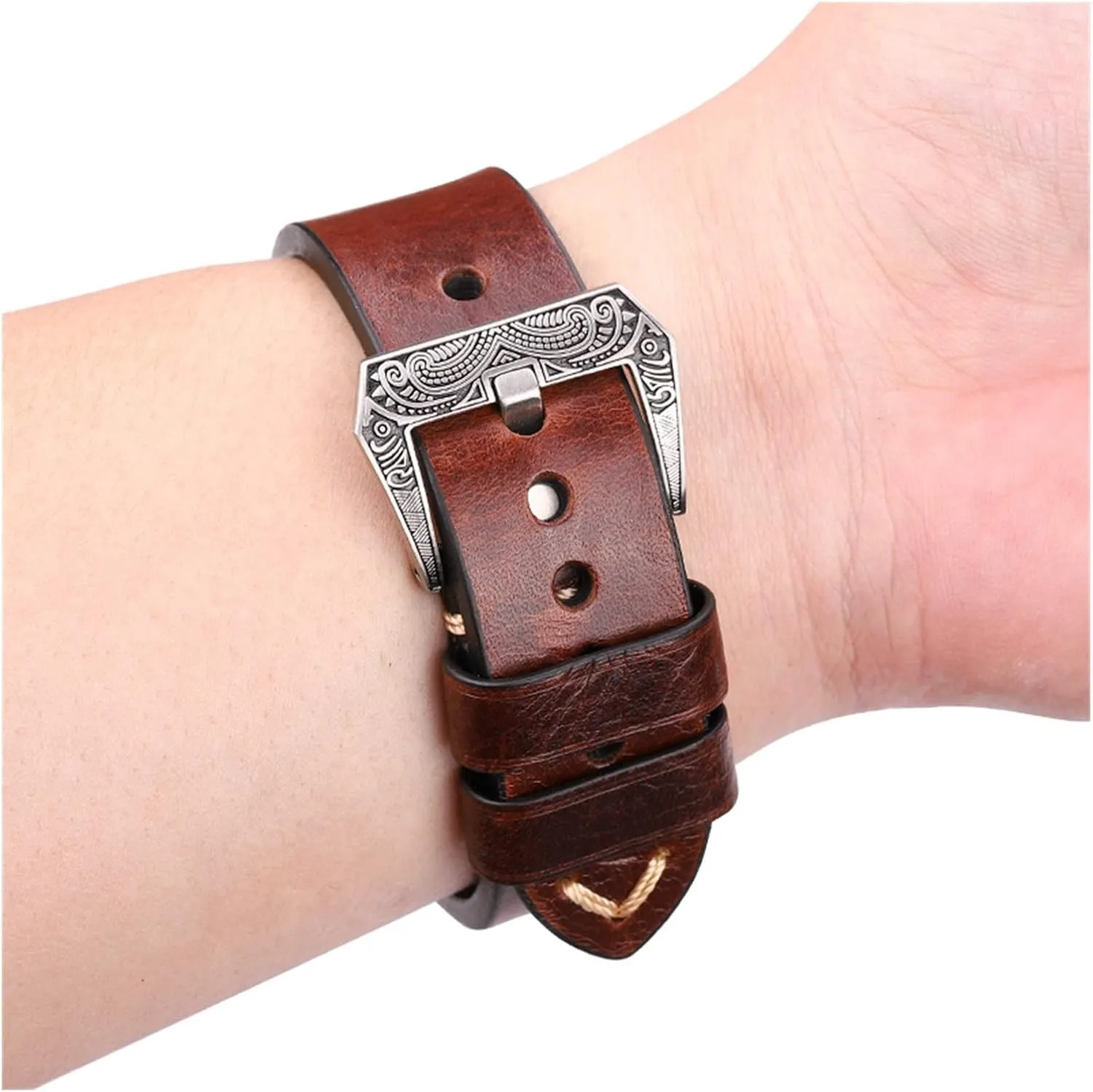 strap 4 colors cowhide drape setting nutritionally accessories retro steel buckle$Strap watch strap$ handmade 20mm 22mm 24mm leather band 