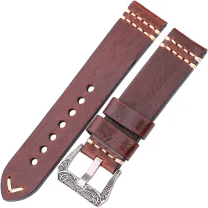 strap 4 colors cowhide drape setting nutritionally accessories retro steel buckle$Strap watch strap$ handmade 20mm 22mm 24mm leather band 