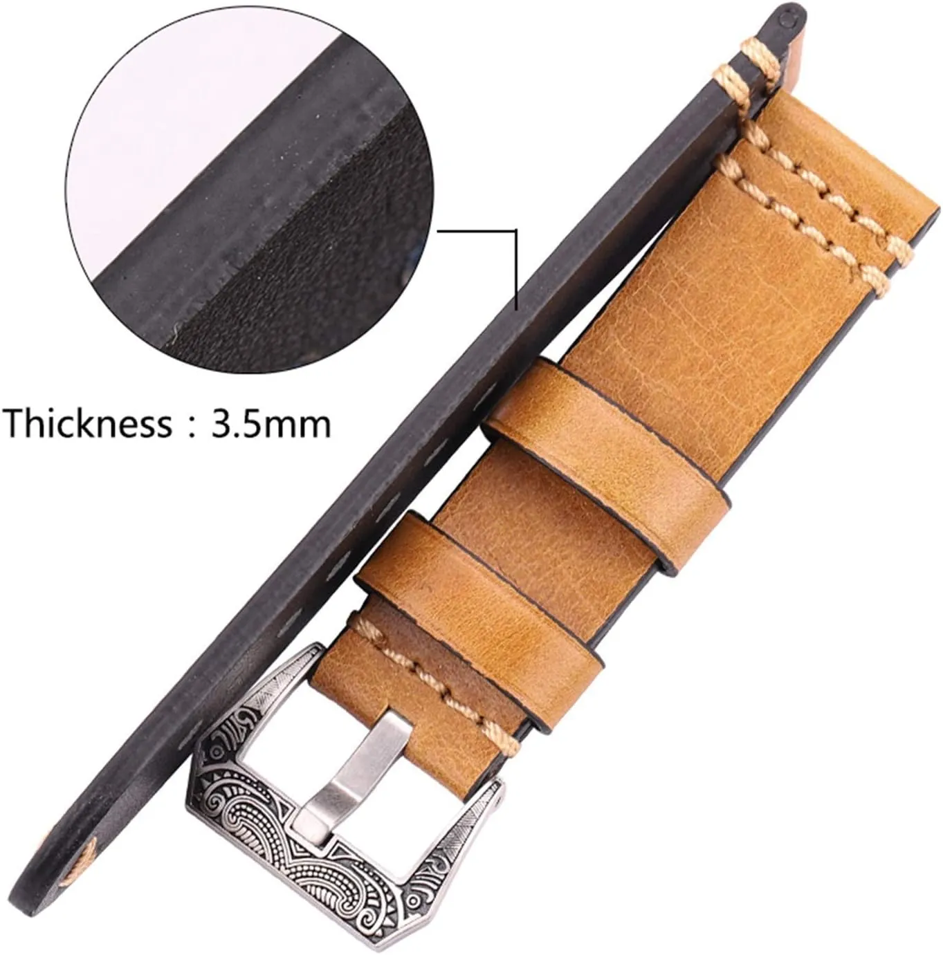 strap 4 colors cowhide drape setting nutritionally accessories retro steel buckle$Strap watch strap$ handmade 20mm 22mm 24mm leather band 