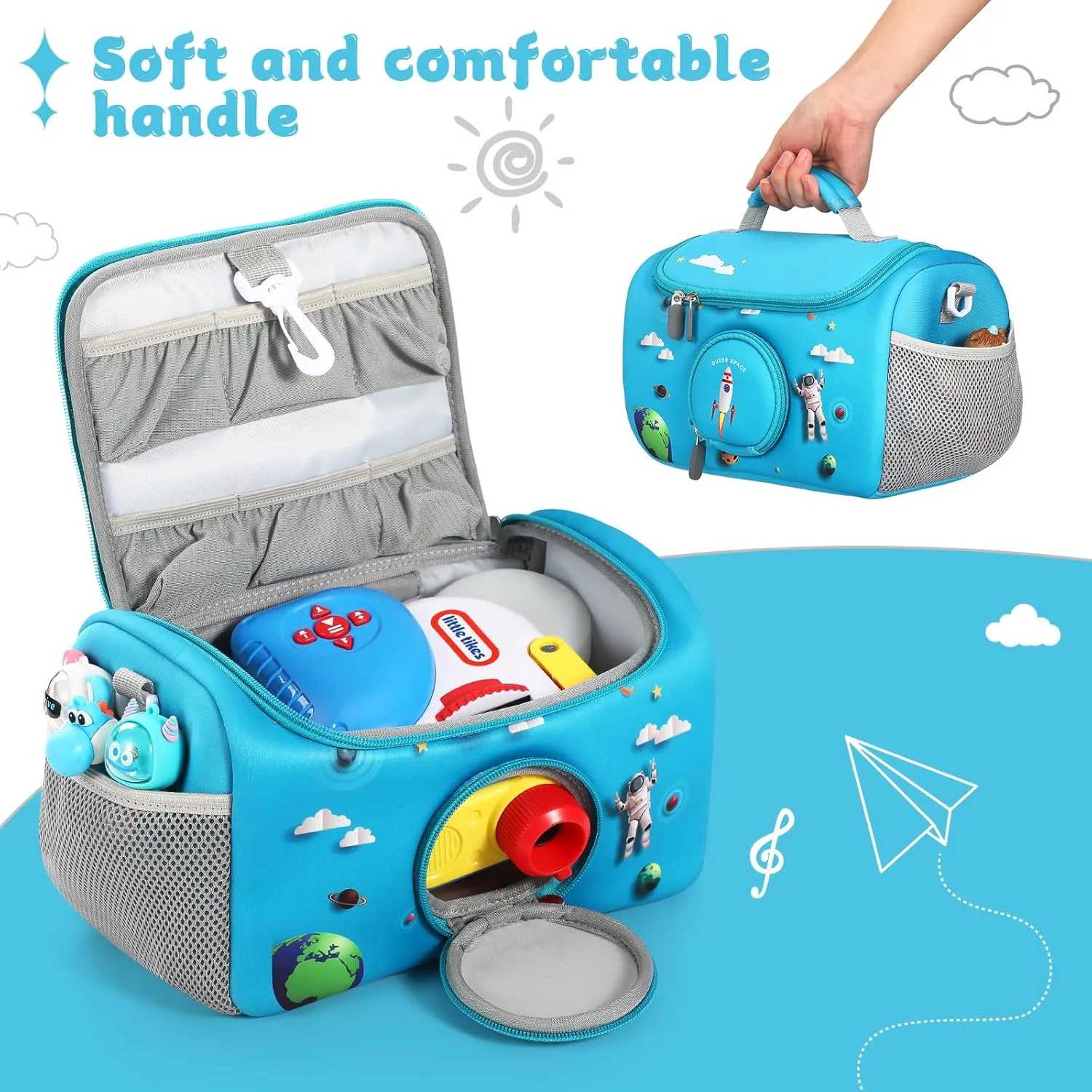 Strap for Storytime, Storybook, Character Accessories (Blue) Carrying Case Compatible custodial USA elusive tower with Little Tikes for Story Dream Machine Books Starter Set, Portable Storage Bag with Handle and Shoulder 