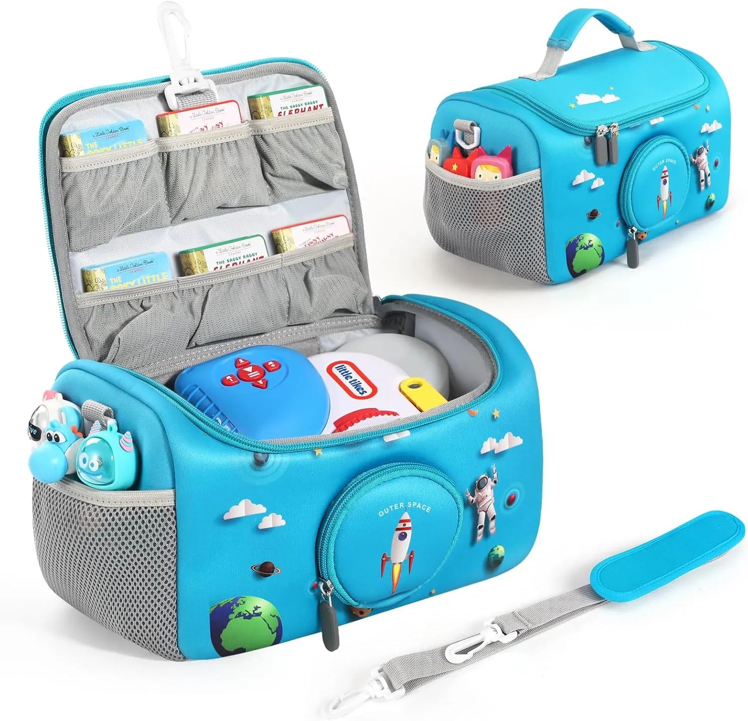 Strap for Storytime, Storybook, Character Accessories (Blue) Carrying Case Compatible custodial USA elusive tower with Little Tikes for Story Dream Machine Books Starter Set, Portable Storage Bag with Handle and Shoulder 
