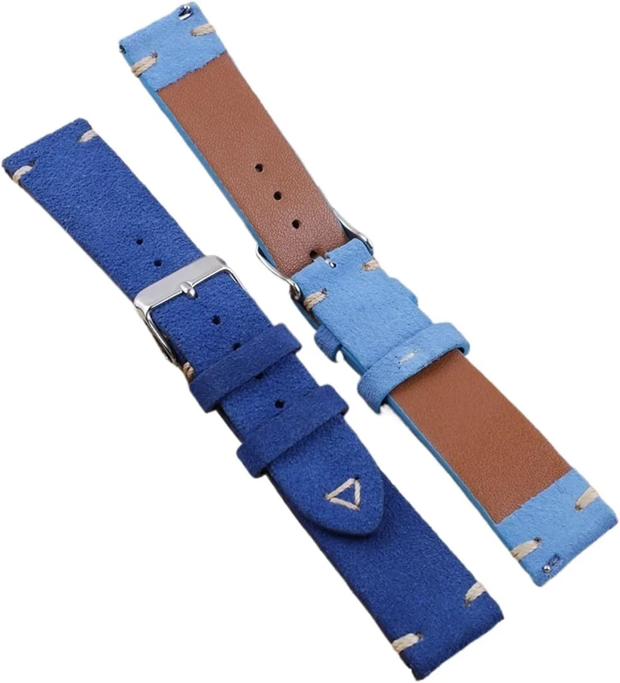 Strap format ascribe 18mm 19mm 20mm 21mm 22mm 24mm Grey Vintage Band Replacement Wristband Handmade Stitching Watchband Suede Leather Watch 