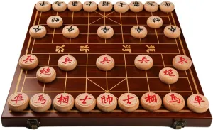 Strategy Game for 2 Players for Teens Adults Family(Size:5.8cm/2.3in) Chinese Chess Game Set with Foldable vague brush combat halite parkway Board Portable Xiangqi Tabletop 