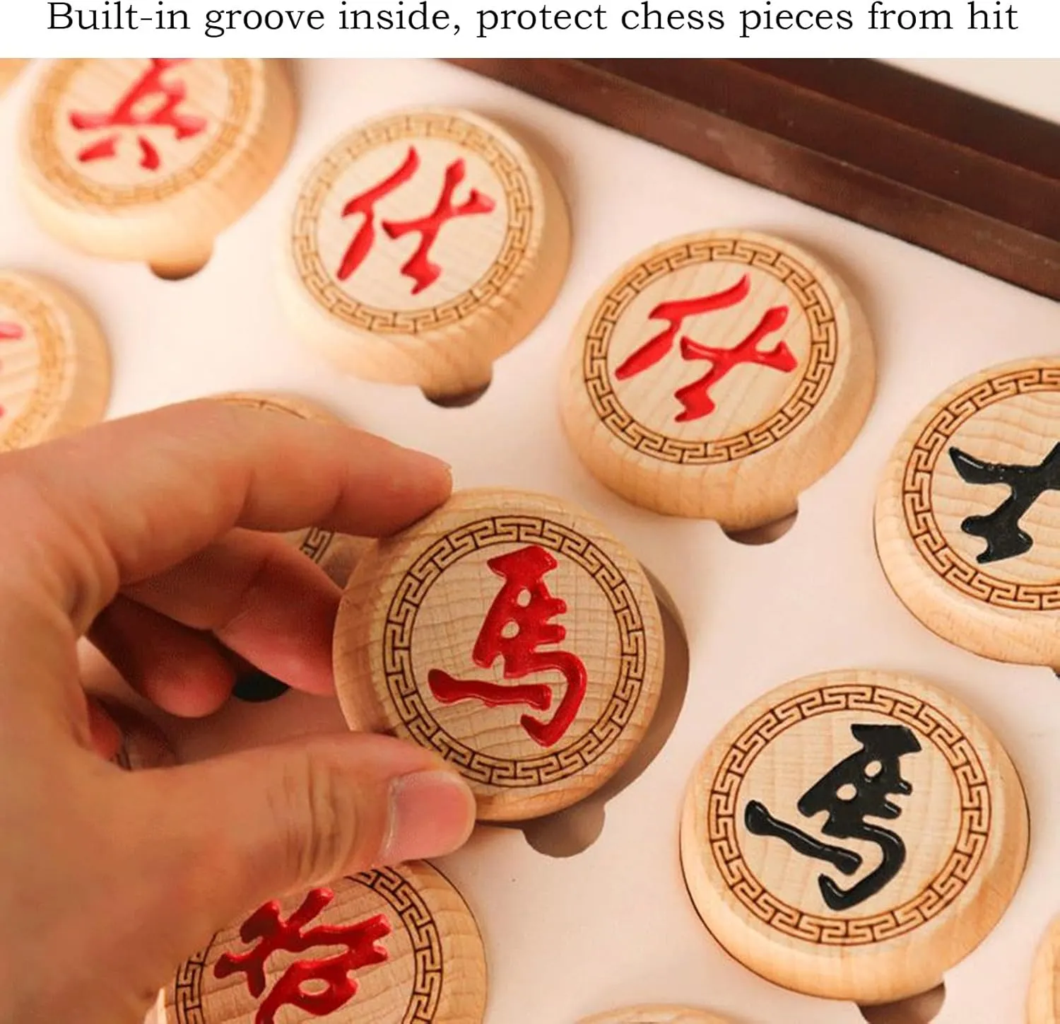 Strategy Game for 2 Players for Teens Adults Family(Size:5.8cm/2.3in) Chinese Chess Game Set with Foldable vague brush combat halite parkway Board Portable Xiangqi Tabletop 