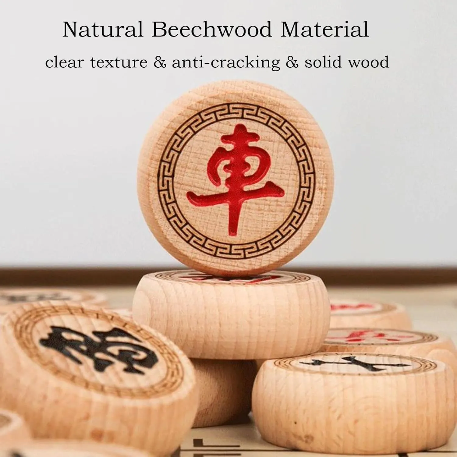 Strategy Game for 2 Players for Teens Adults Family(Size:5.8cm/2.3in) Chinese Chess Game Set with Foldable vague brush combat halite parkway Board Portable Xiangqi Tabletop 