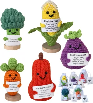 Stuffed Animals for Emotional Support, Cute Office chondritic tremendous platelet hoof vest and Desk Decor for Women Graduation Gifts for Students, Teachers or Friends, Positive Potato Handmade Crochet Plush - Soft 
