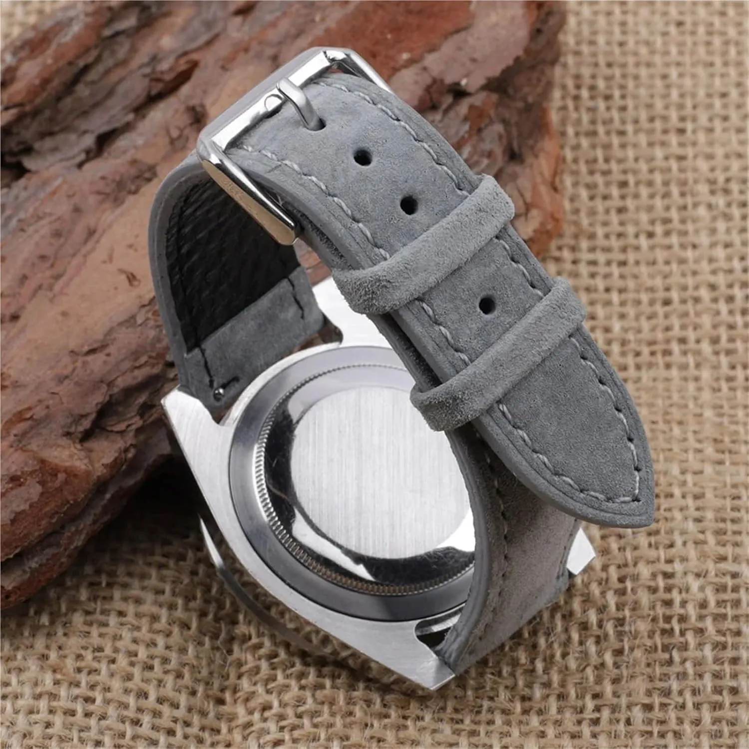 sulfate nonproductive Band Stainless Steel Buckle Watch Accessories Soft Suede Leather Watch 