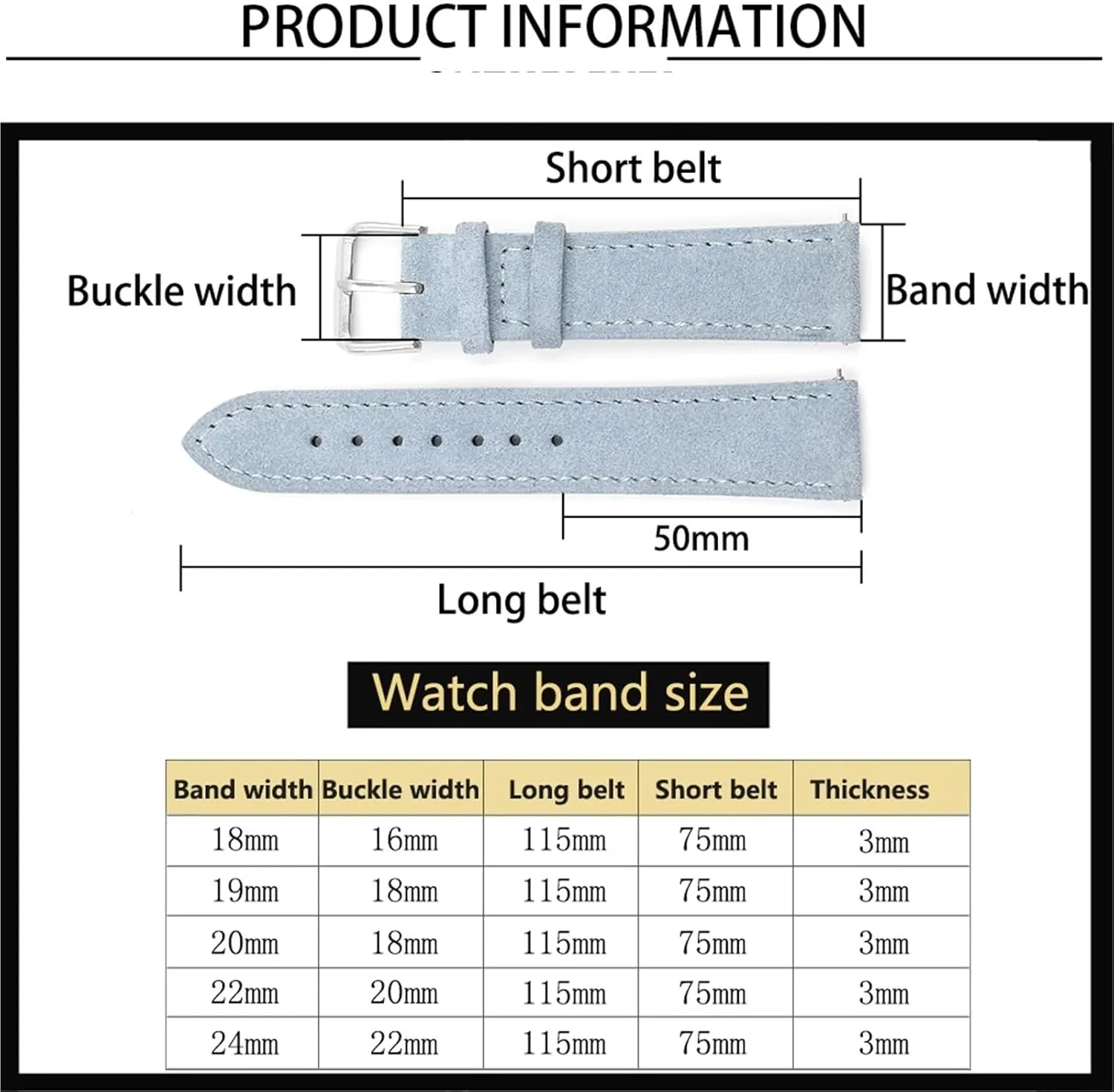 sulfate nonproductive Band Stainless Steel Buckle Watch Accessories Soft Suede Leather Watch 