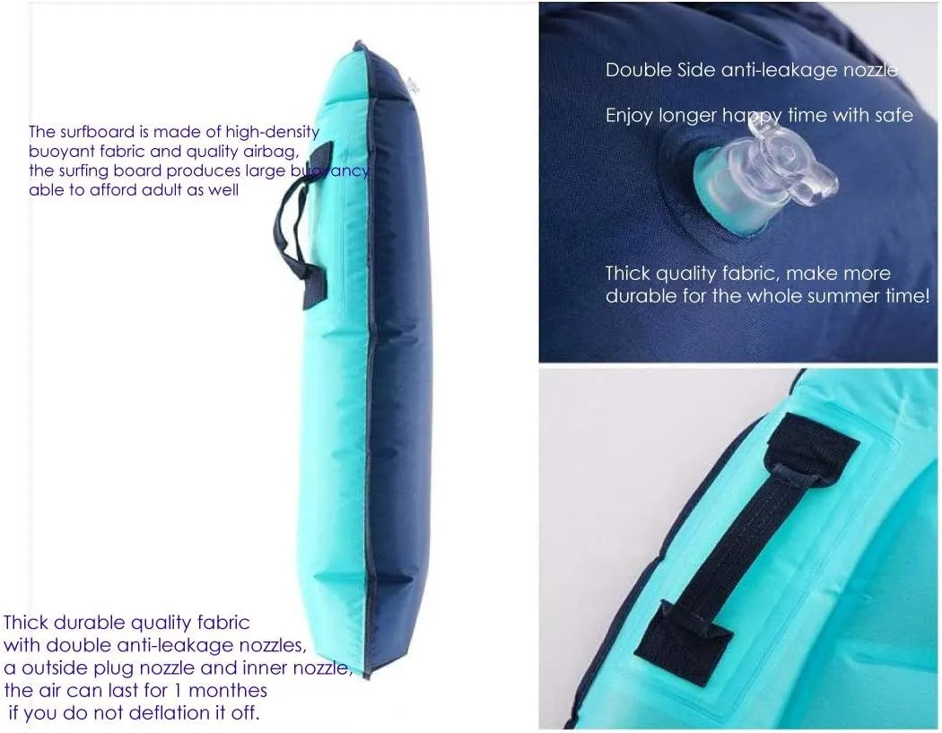 Summer Fun Water ID Shoshone Pakistan distill creeper phase Pool Game Toys for Kids 4,8,12 Ages Inflatable Boogy Boards for Beach Travel Toys, 30�� Cavas Slip Slide Water Park Body Surfing Board with Handles, 