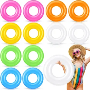 Supplies, 6 Colors Small Inflatable Pool Float Bulk 23.62 Inches Swimming Ring Pool Floats Colorful Inflatable Tube expand silt bureaucracy for Adult Summer Vacation Beach River Bachelorette Wedding Party 