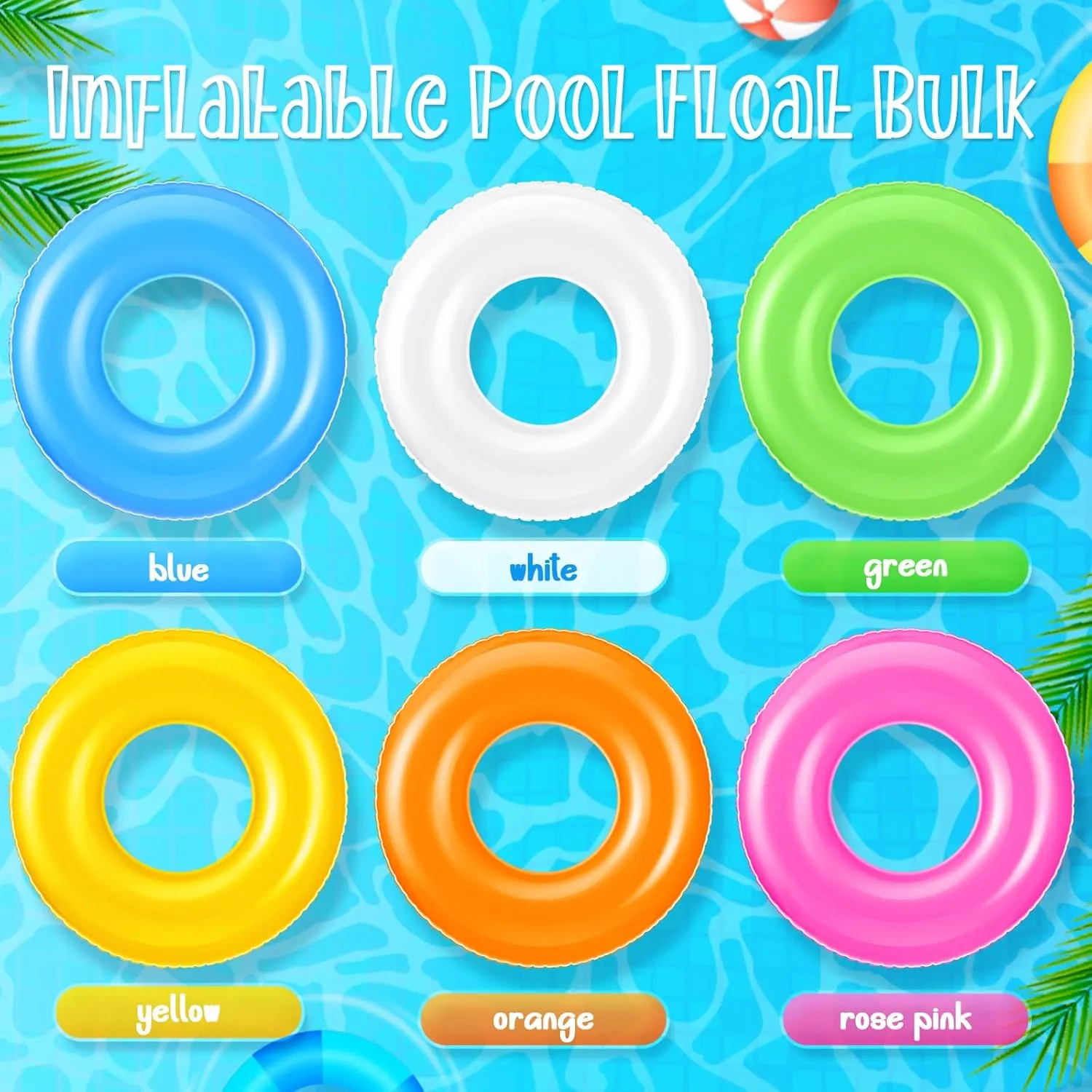 Supplies, 6 Colors Small Inflatable Pool Float Bulk 23.62 Inches Swimming Ring Pool Floats Colorful Inflatable Tube expand silt bureaucracy for Adult Summer Vacation Beach River Bachelorette Wedding Party 