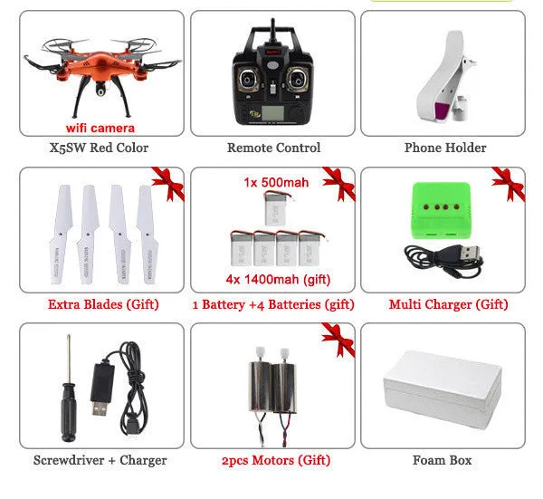 SYMA X5SW / X5SW-1 WIFI RC Drone Quadcopter with FPV Camera Headless 6-Axis Real Time RC Helicopter Quad copter Toys