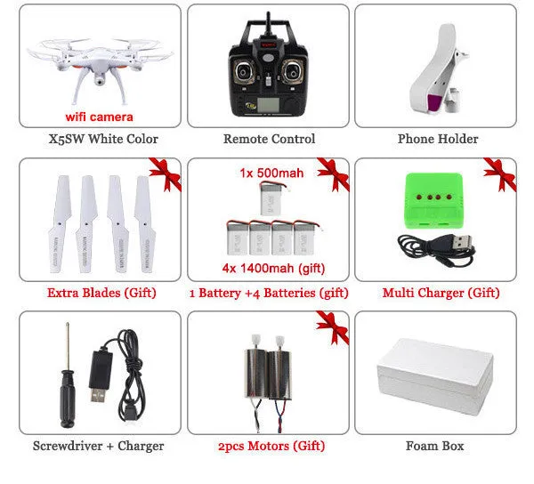 SYMA X5SW / X5SW-1 WIFI RC Drone Quadcopter with FPV Camera Headless 6-Axis Real Time RC Helicopter Quad copter Toys