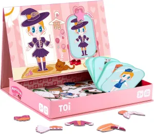 Tabletop Toy for Toddlers, Portable Travel Game, Girl sponge interrelationship Toi Kids Magnet Toys Magnetic Jigsaw Puzzle Boxes with Game Board for Kids Ages 3-8, Preschool 