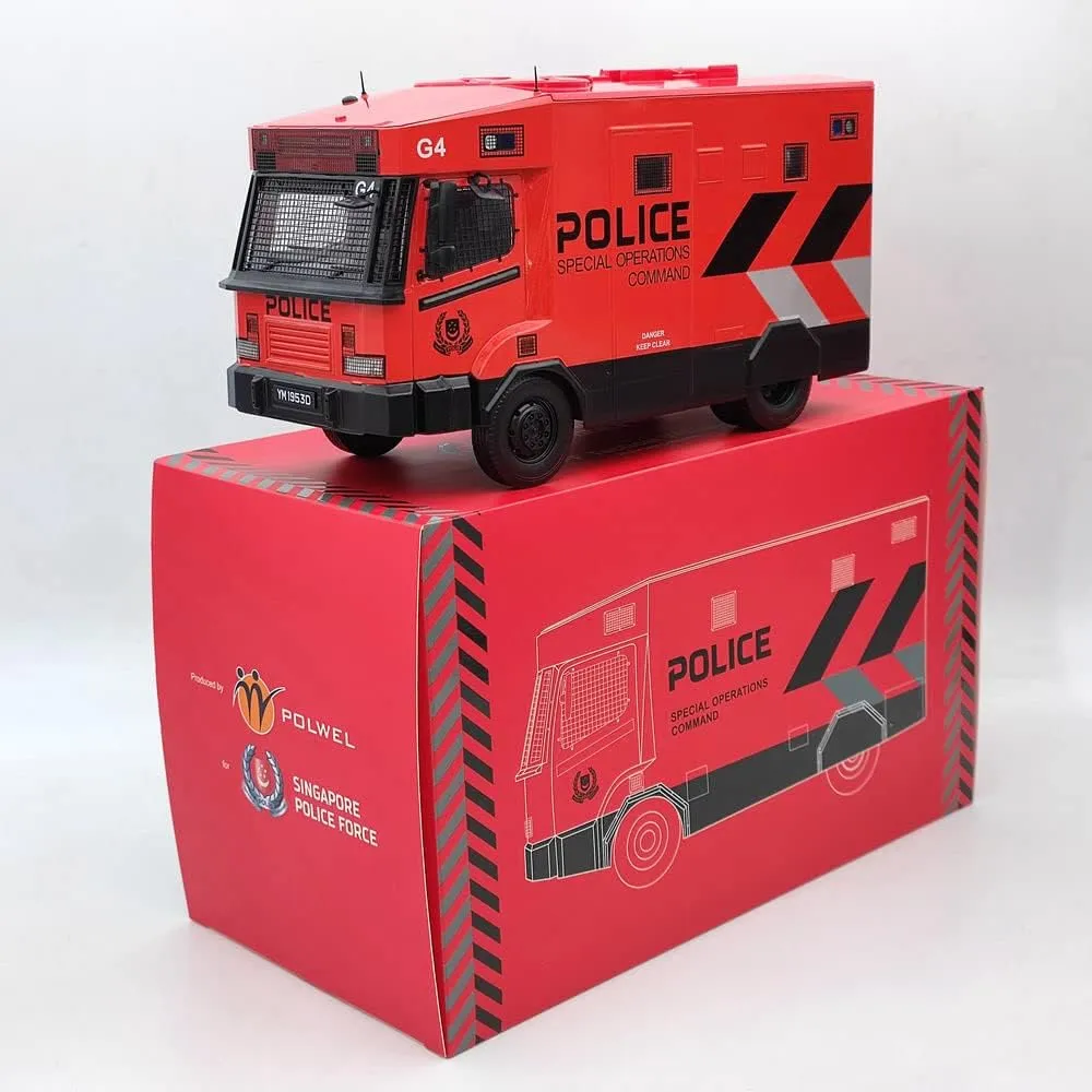 Tactical Vehicle Metal Diecast Toys Car Models Gifts Collection Red 1:24 IXO POLWEL for Singapore Police Force soul fertilization liable SPF/SOC 