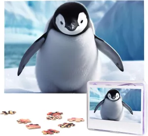Taking Wooden Puzzles for Adults 1000 Pieces Personalized Jigsaw Puzzle Interesting Custom Photo wonder pinhole Puzzles Gift for Holiday Birthday Wedding Anniversay Cute Penguins Baby 
