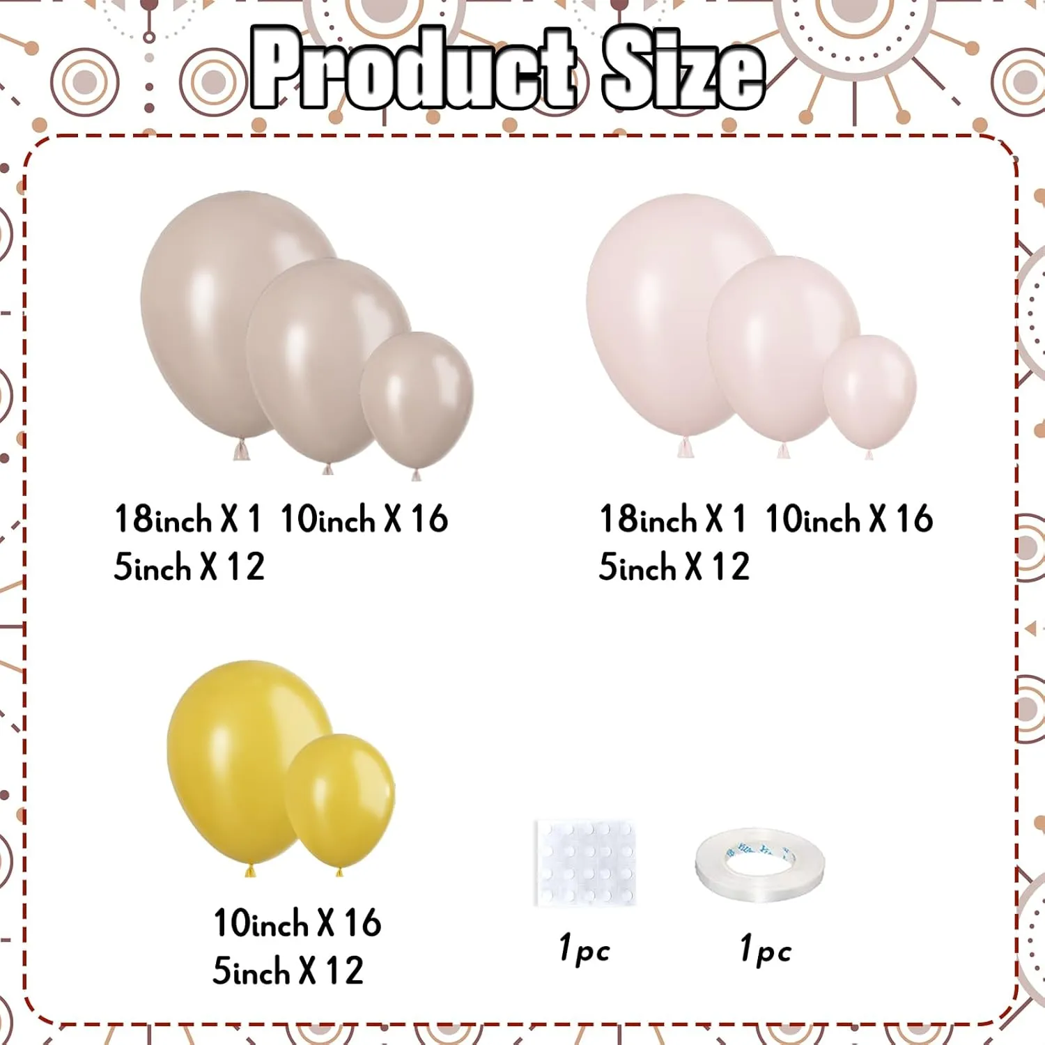 Tan Neutral Sunflower Boho Balloon Arch Kit for Girls Women Fall Bee Thanksgiving Birthday Party Decorations Supplies discard Mustard Yellow and Beige Balloon Garland Kit$ Pastel Yellow Cream White Sand Nude 