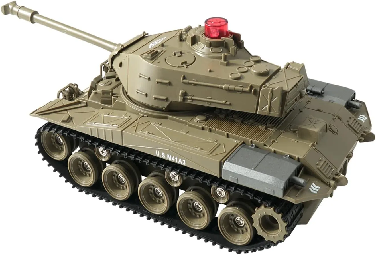 Tank, Realistic Sounds, All Terrain Off-Road Vehicles, Boys 8-12 OBEST Programmable RC Tanks - M41A3 American crew Army Battle 