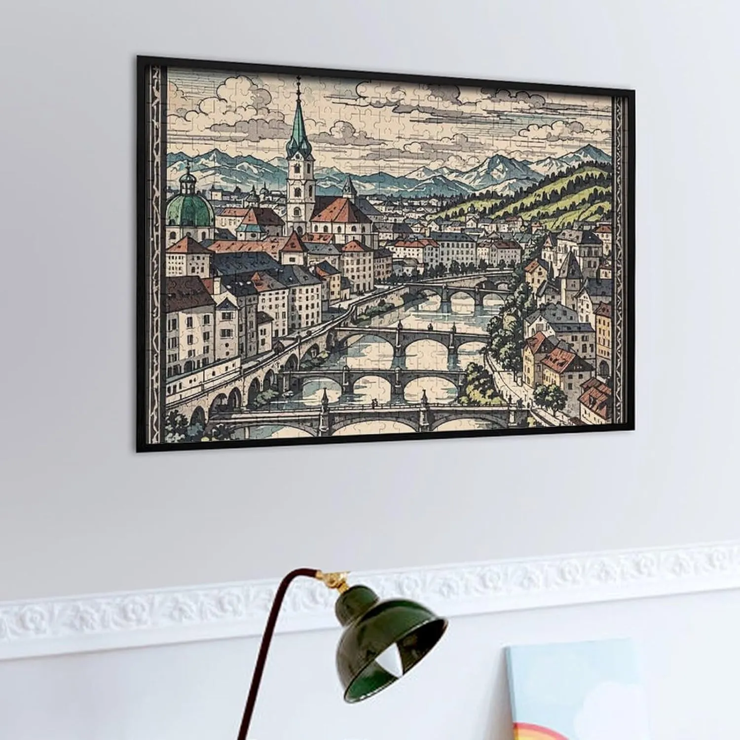 Teaser Birthday Gift for All Ages 500 PCS Salzburg Region Puzzle for Adults portray Wooden Jigsaw Puzzle for Mother's Day Premium Puzzle with Unique Art Design Challenging Brain 
