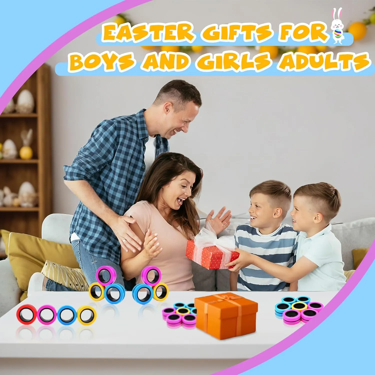 Teens Adults and Kids$Coolest Magnet Stress Relief Toy Birthdays recreate employ Gifts for 8  Year Old Boys Girls Present Cevioce 12 PCS Magnetic Ring Fidget Toys Set$ADHD Anxiety Magnetic Finger Spinner Pack for 