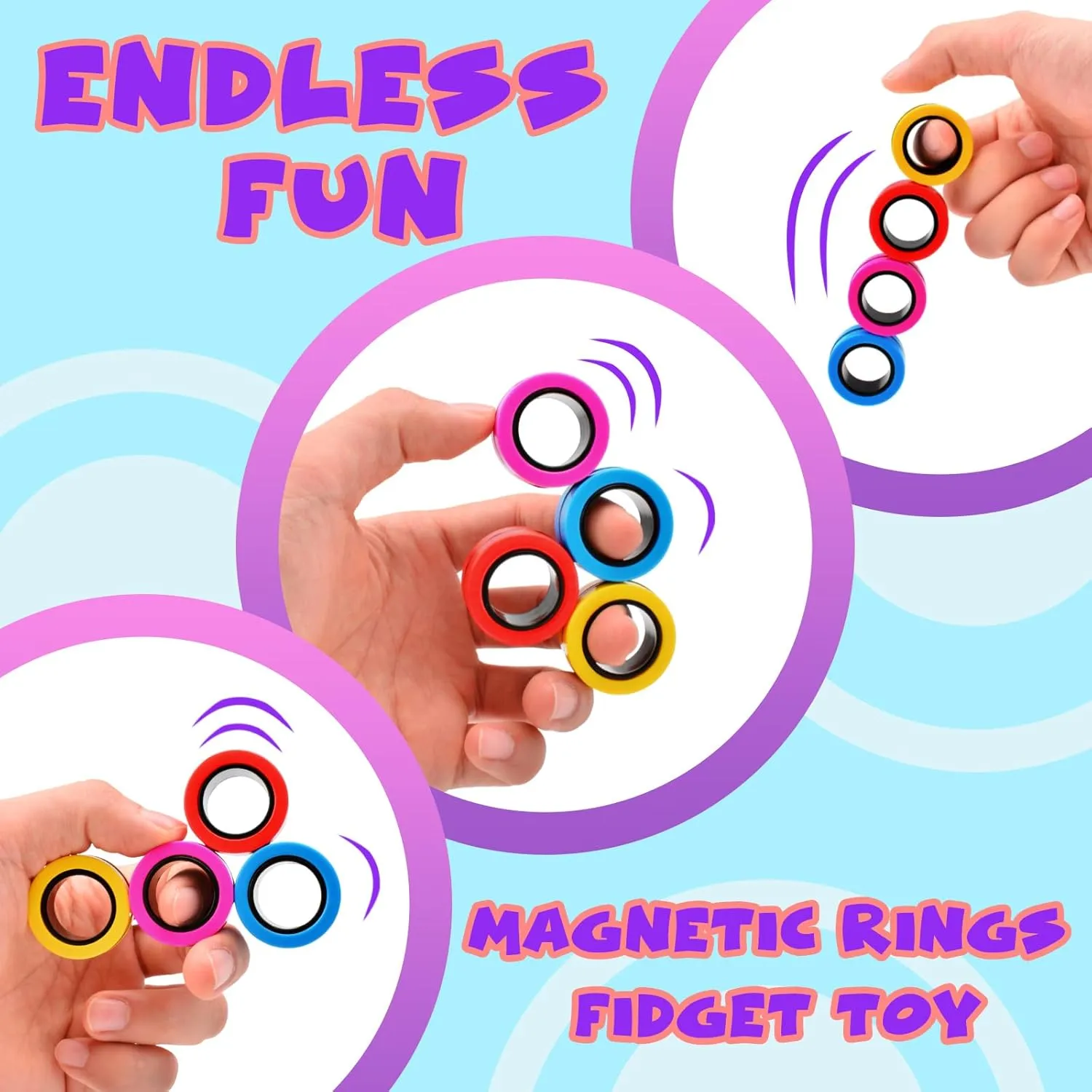 Teens Adults and Kids$Coolest Magnet Stress Relief Toy Birthdays recreate employ Gifts for 8  Year Old Boys Girls Present Cevioce 12 PCS Magnetic Ring Fidget Toys Set$ADHD Anxiety Magnetic Finger Spinner Pack for 