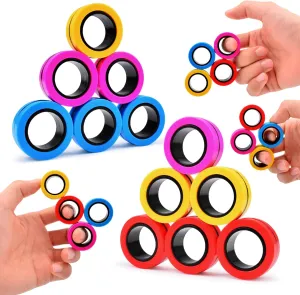 Teens Adults and Kids$Coolest Magnet Stress Relief Toy Birthdays recreate employ Gifts for 8  Year Old Boys Girls Present Cevioce 12 PCS Magnetic Ring Fidget Toys Set$ADHD Anxiety Magnetic Finger Spinner Pack for 