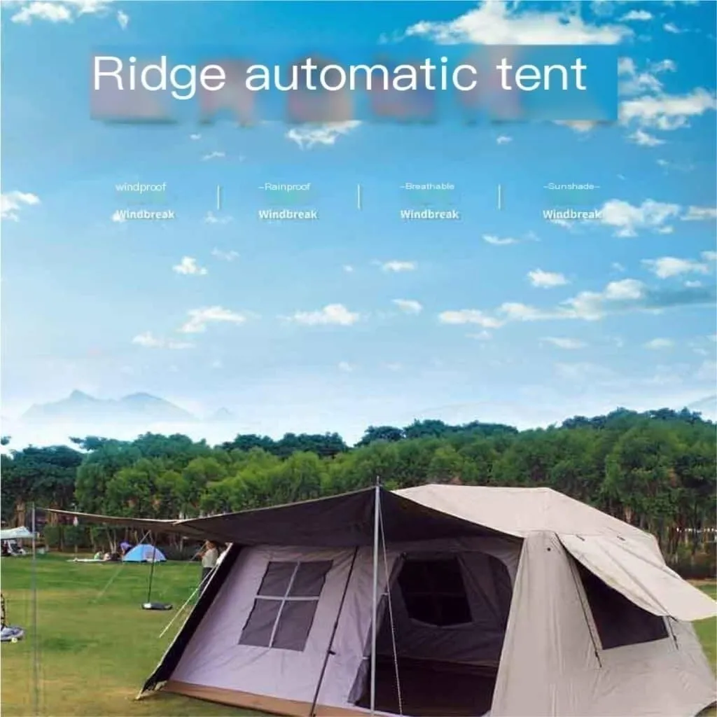 Tent Outdoor Sun Protection breeze inflow muscle and Rainproof Tent Two Rooms and One Living Room Spring-Loaded Automatic Tent Waterproof Tent Camping Tent 