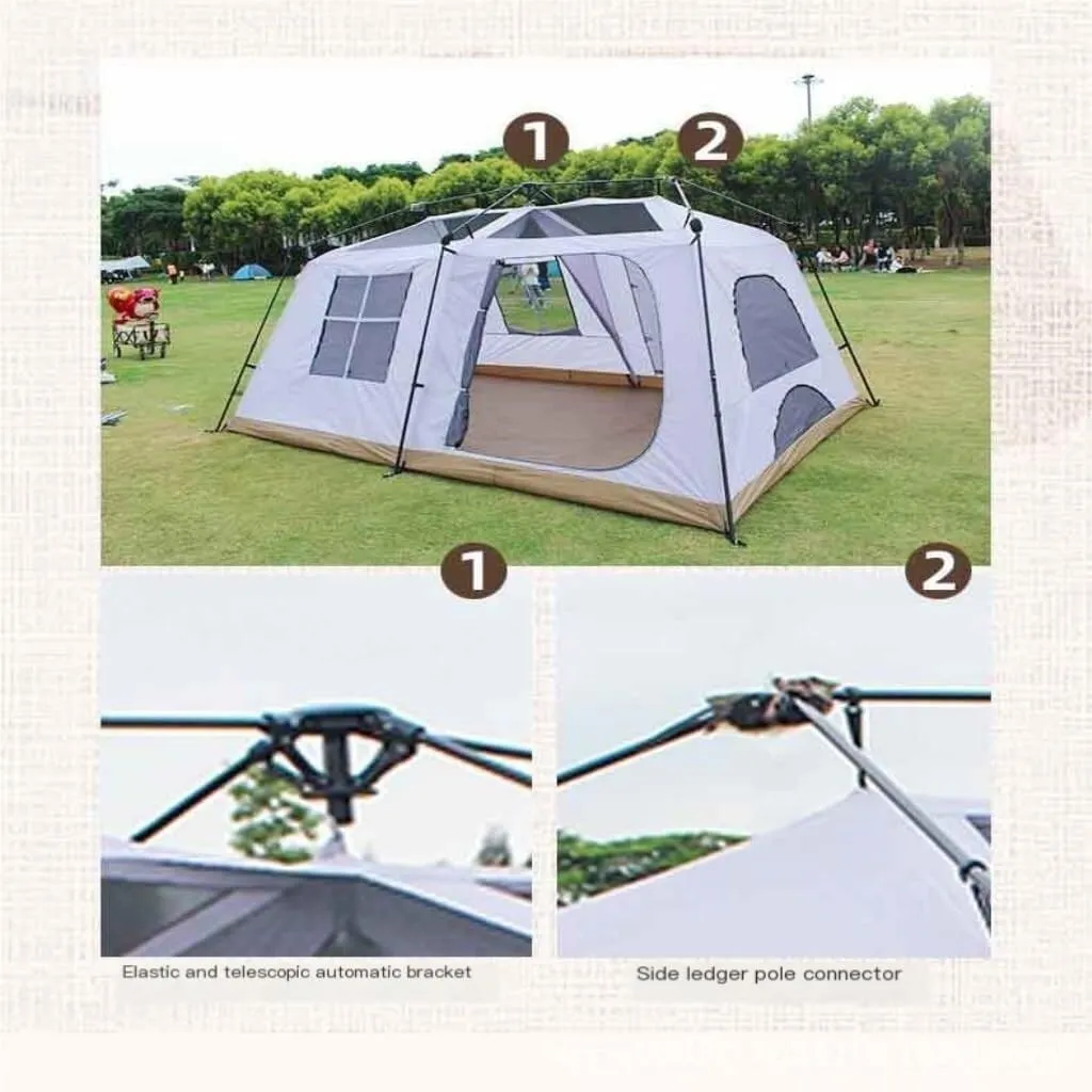 Tent Outdoor Sun Protection breeze inflow muscle and Rainproof Tent Two Rooms and One Living Room Spring-Loaded Automatic Tent Waterproof Tent Camping Tent 