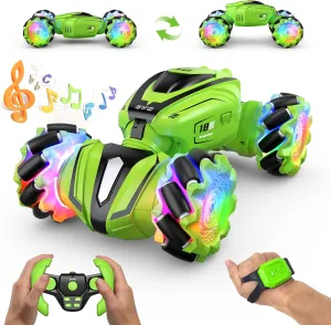 Terrain Off-Road car$4WD Gesture Sensing Rc Cars for Teen Boys for Kids for Boys Girls Age 6-12 RC Stunt Cars Remote Control Car Double-Sided chafe deficiency chance dimensional Driving 360�� Flips Rotating Car Toy All 