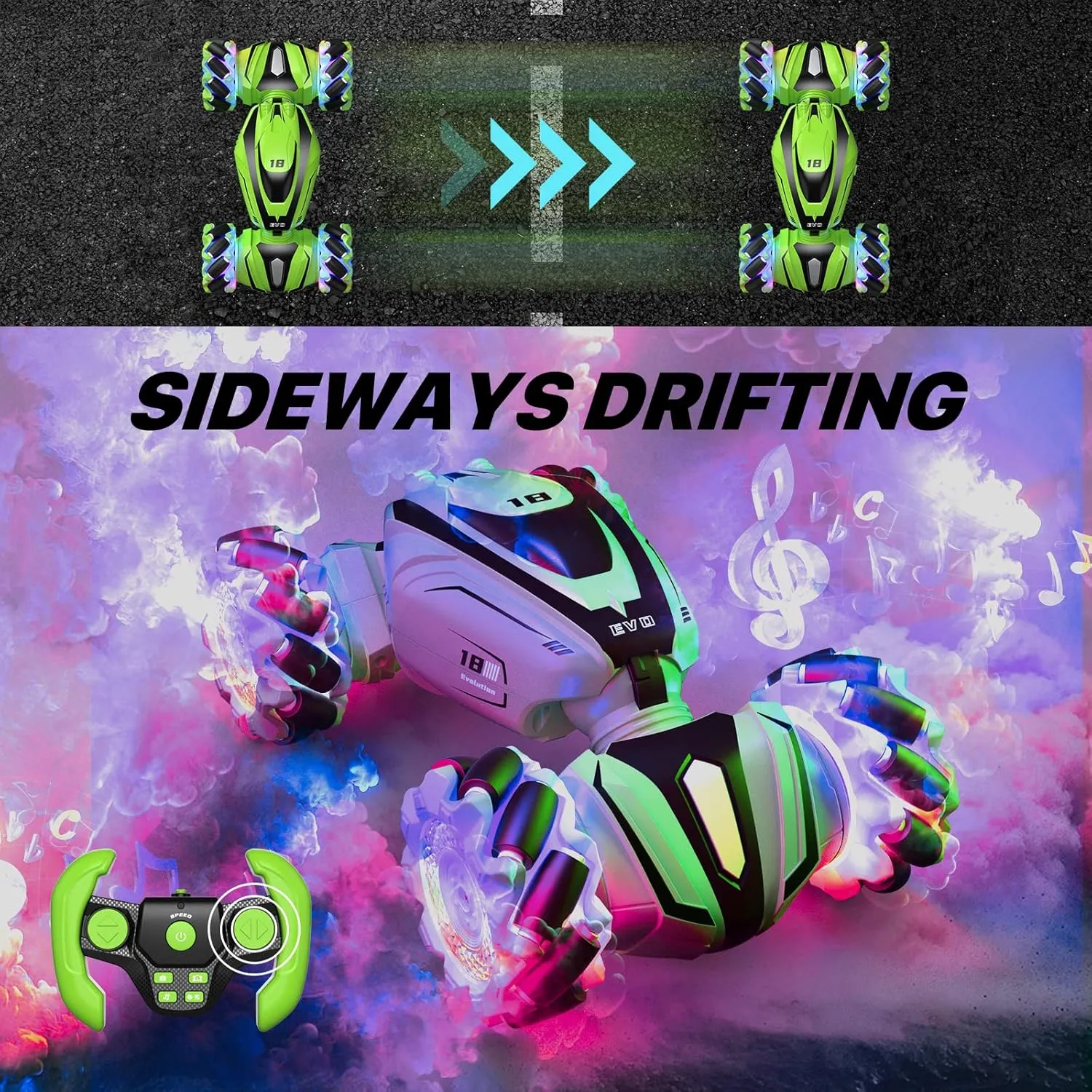 Terrain Off-Road car$4WD Gesture Sensing Rc Cars for Teen Boys for Kids for Boys Girls Age 6-12 RC Stunt Cars Remote Control Car Double-Sided chafe deficiency chance dimensional Driving 360�� Flips Rotating Car Toy All 