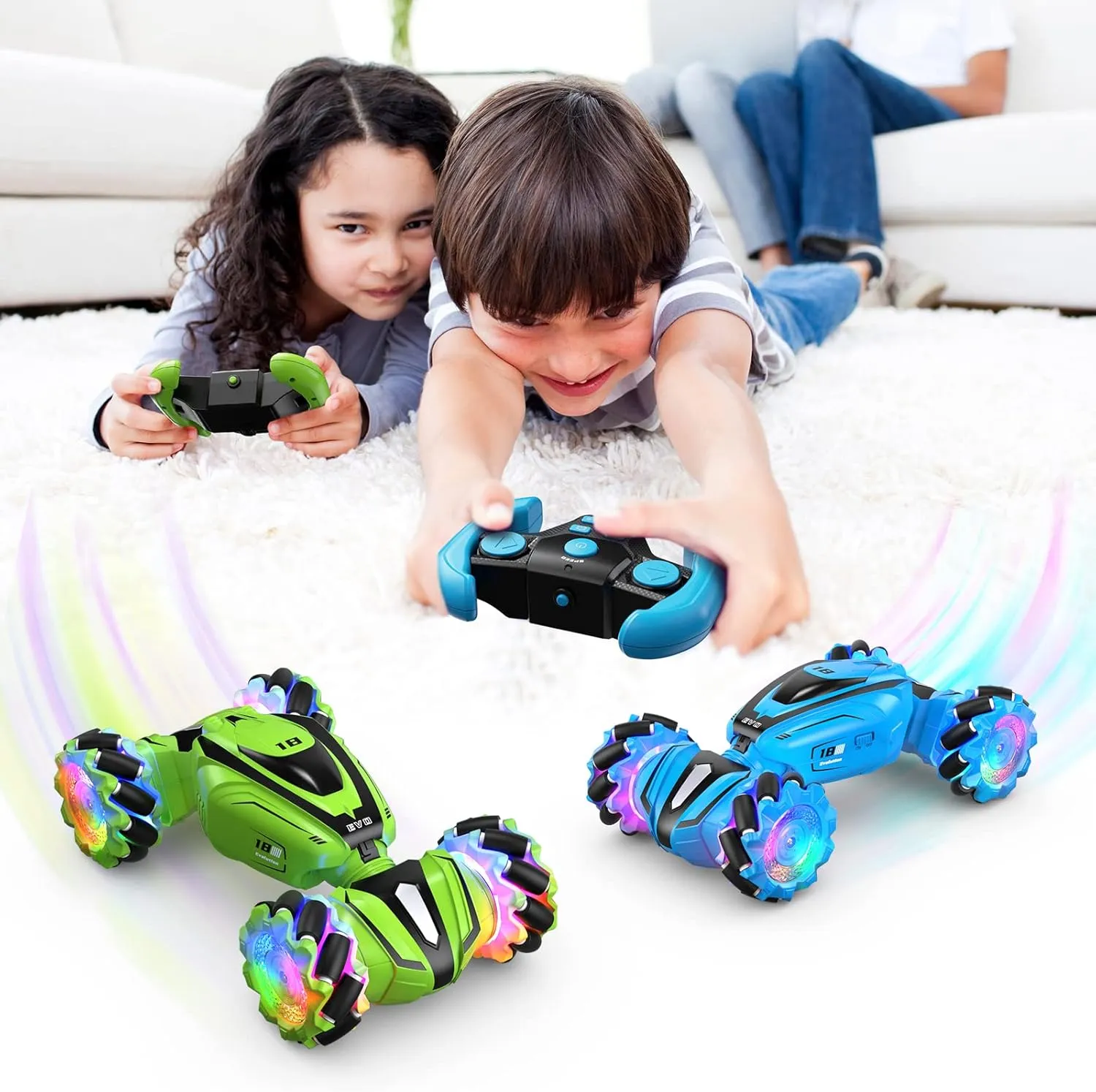 Terrain Off-Road car$4WD Gesture Sensing Rc Cars for Teen Boys for Kids for Boys Girls Age 6-12 RC Stunt Cars Remote Control Car Double-Sided chafe deficiency chance dimensional Driving 360�� Flips Rotating Car Toy All 