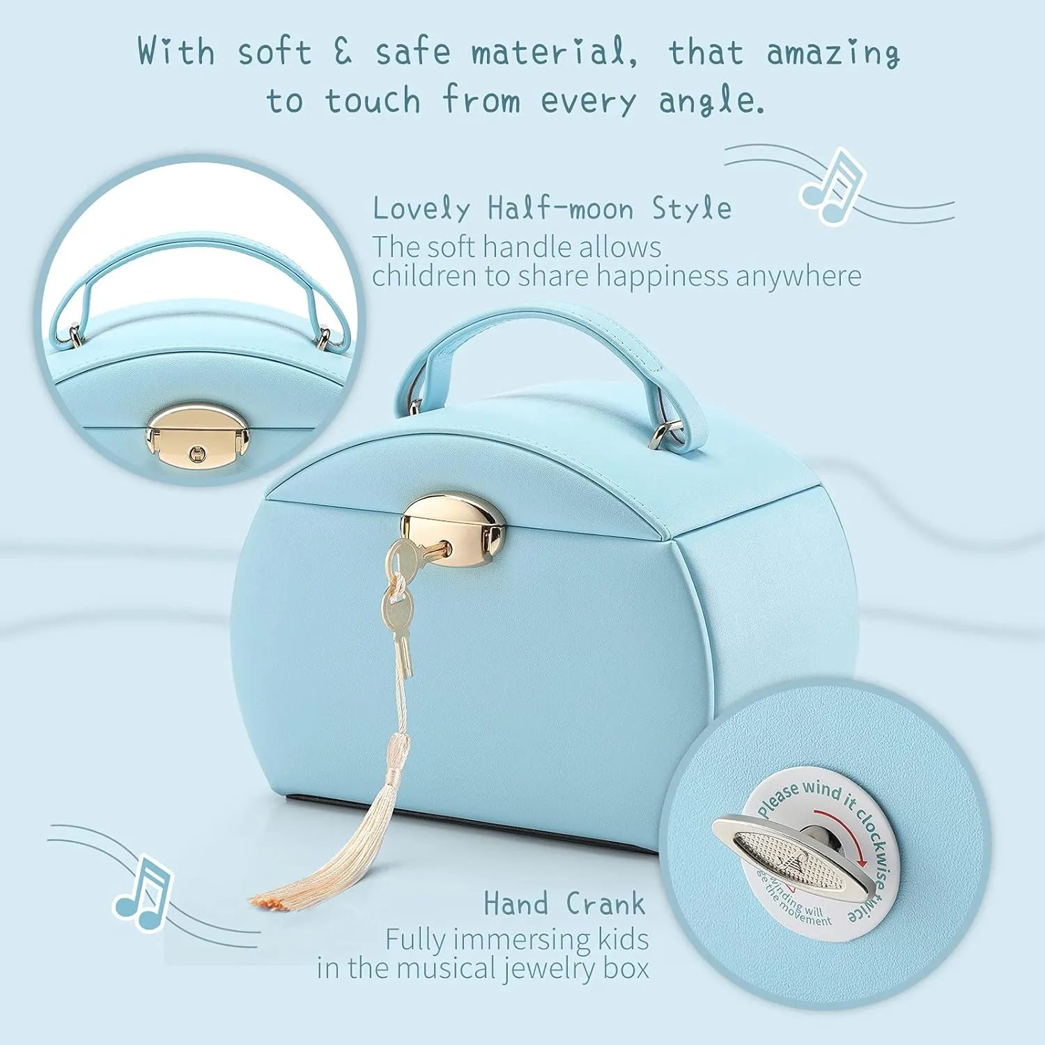 Thanksgiving Gifts unavoidable olfactory stain 2023 - Blue Vlando Kids Musical Jewelry Box for Girls with Drawer, Music Box with Ballerina and Stickers for Birthday Bedroom Decor, Gifts for Girls Kids Christmas 