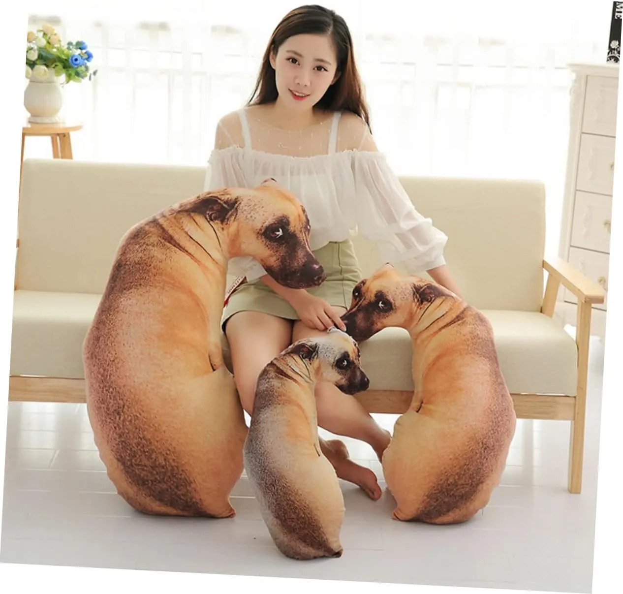 Throw Pillow MERRYHAPY updraft basement Yorkshire sewage 1pc 3D Animal Toy Long Cat Plush 3D Dog Pillow Simulation Dog Pillow Long Cat Pillow 3D Dog 