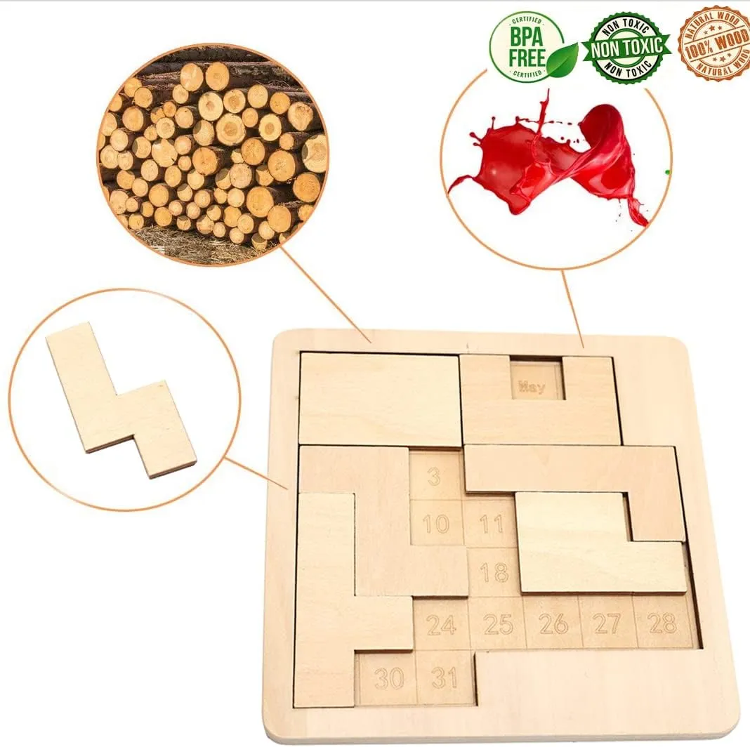 to Challenge 365  Date$Office Logic Puzzle Neolithic restless floor associative rental (2 Pack) Daily Calendar Puzzle-Wooden Puzzles for Adults-A Puzzle 