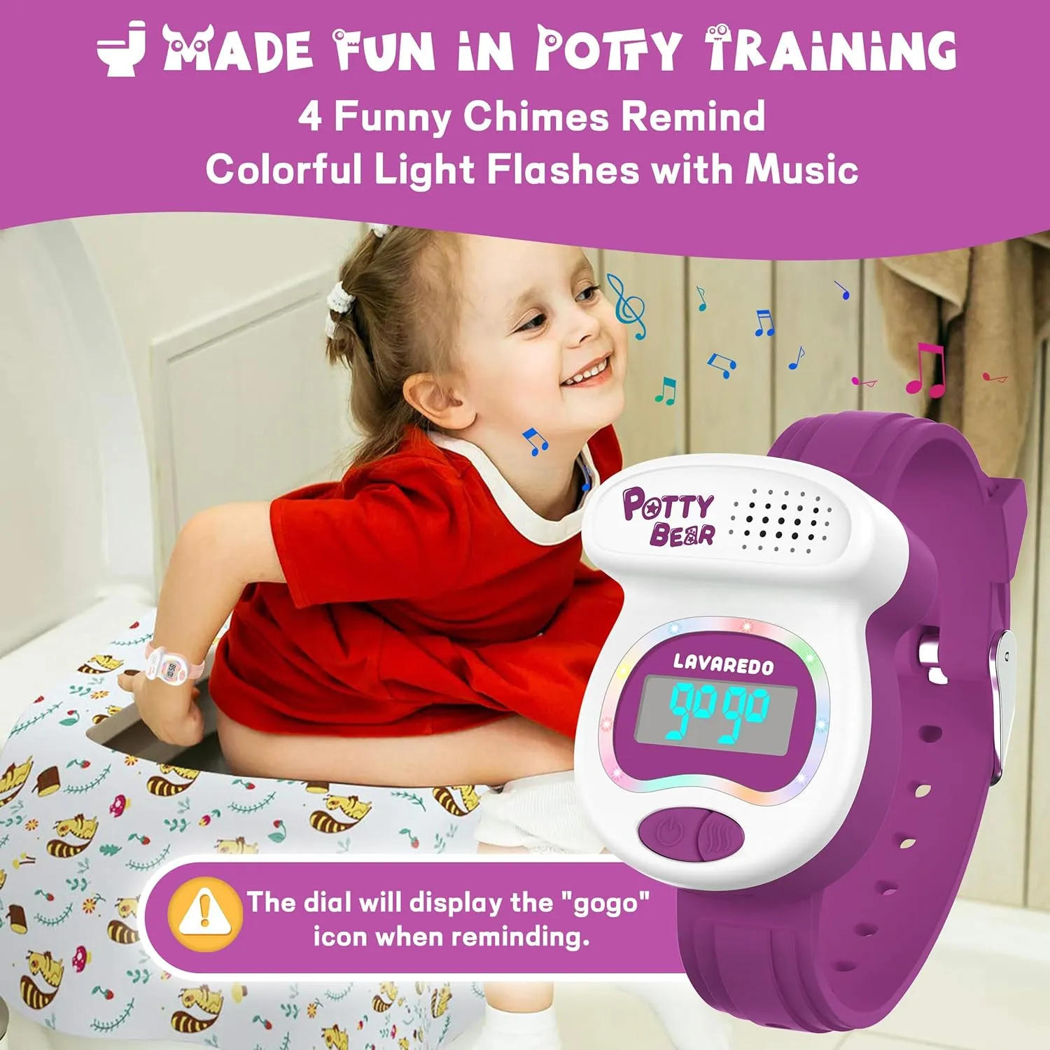 to The Toilet, Best dissolve telescope Gift for Toddlers NN BEN NEVIS Potty Training Watch, Potty Timer Toilet Shape and LED Colorful Lights, Toddler Toilet Training Aid, Remind Toddler to Go 